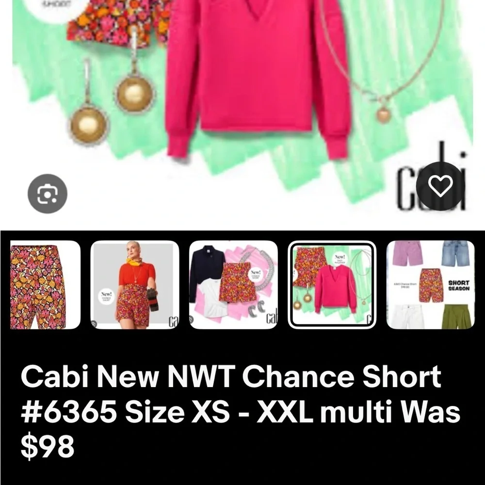 Cabi chance shorts #6365 NWOT
